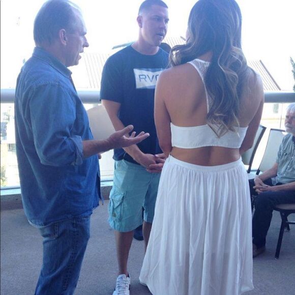 LUSH white lace open back, high Lo dress, size M - Picture 10 of 10